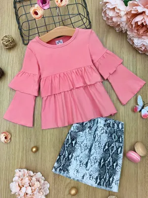 Sassy Sweet Snake Print Skirt Set