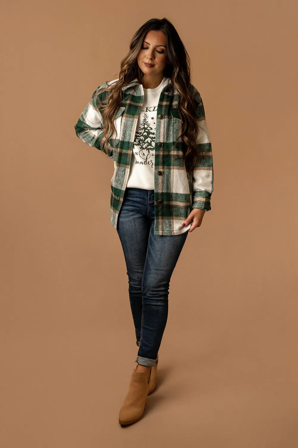 Say It All Plaid Shacket (Green) | FINAL SALE