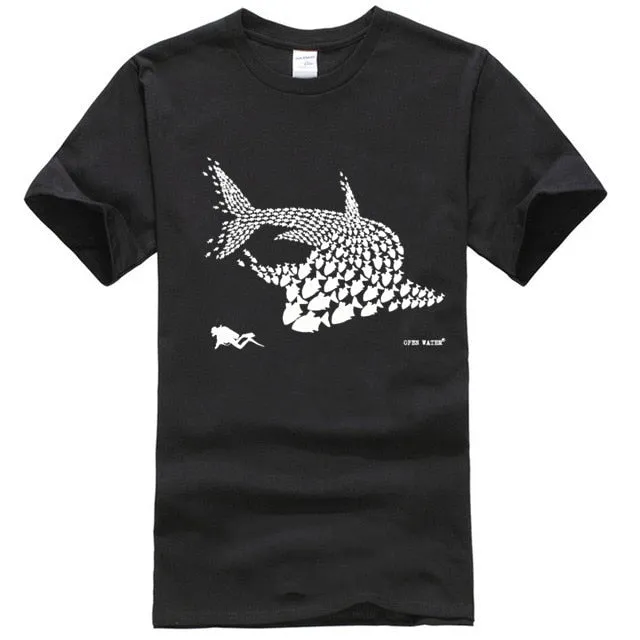 Scuba diving T-Shirt for Men | Shark & Scuba Diver
