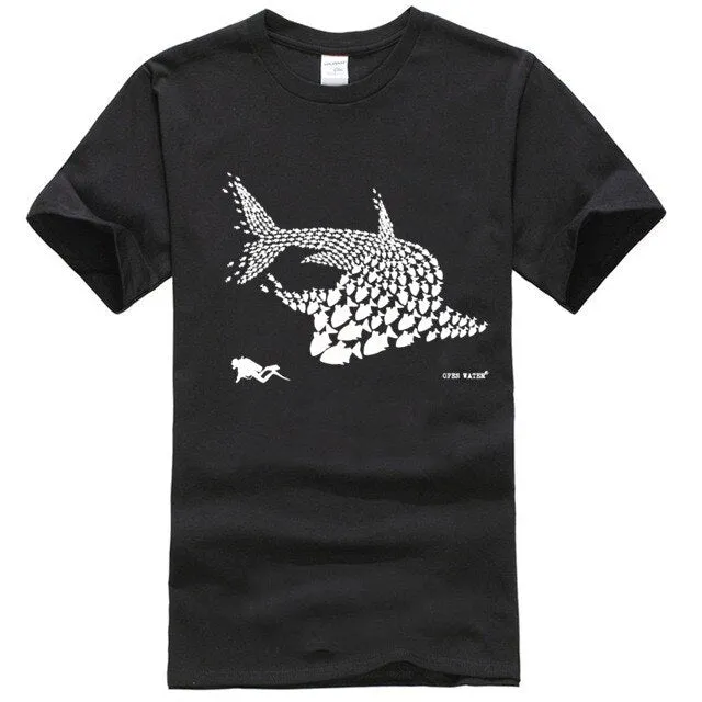 Scuba diving T-Shirt for Men | Shark & Scuba Diver
