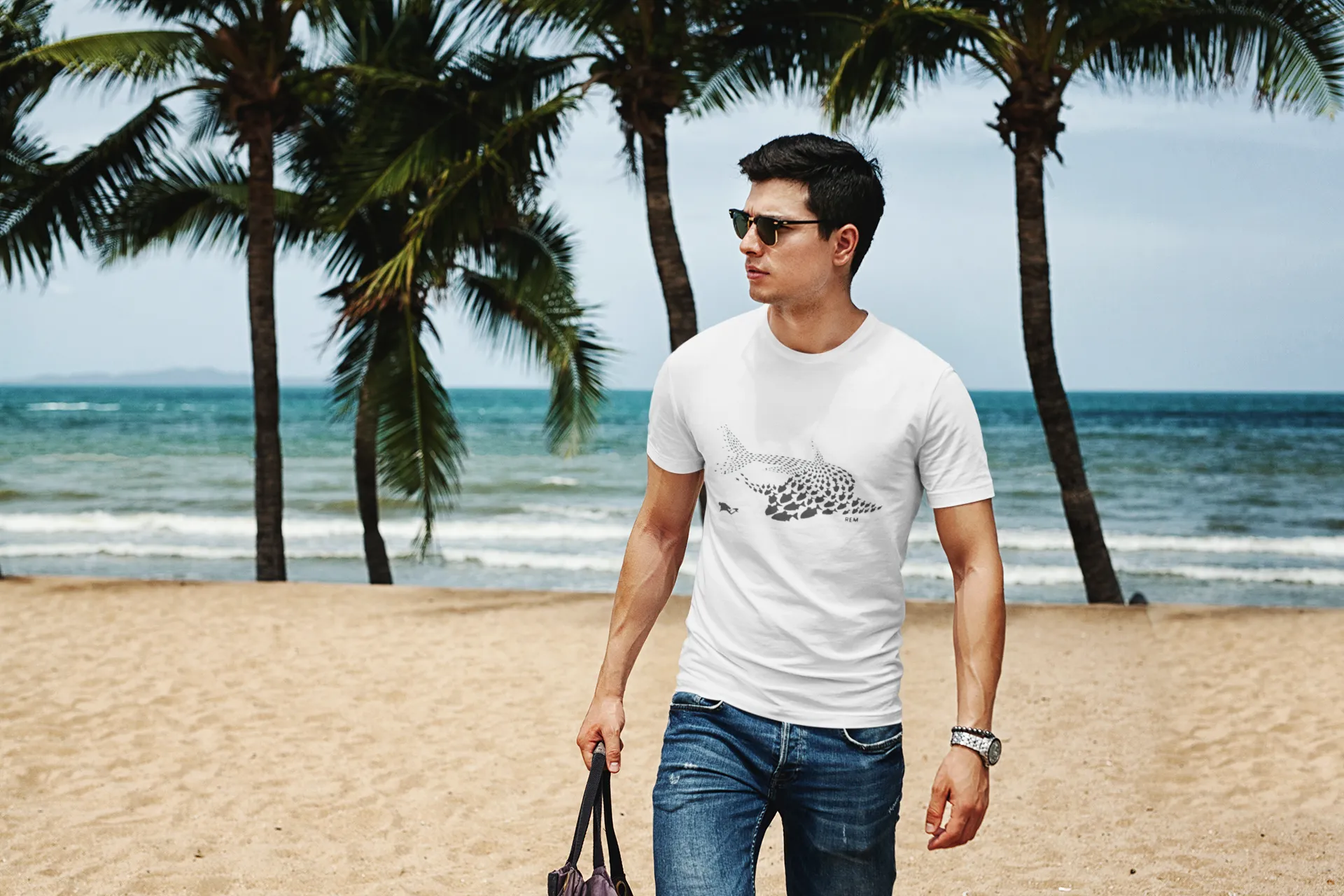 Scuba diving T-Shirt for Men | Shark & Scuba Diver