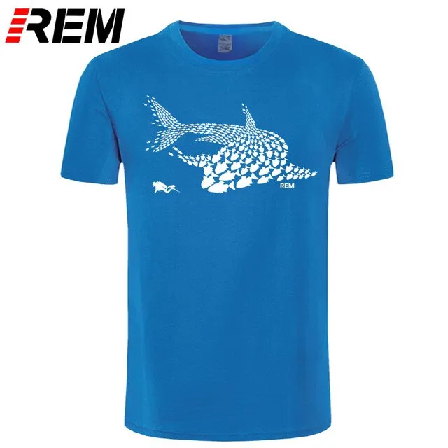 Scuba diving T-Shirt for Men | Shark & Scuba Diver
