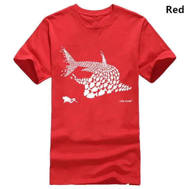 Scuba diving T-Shirt for Men | Shark & Scuba Diver