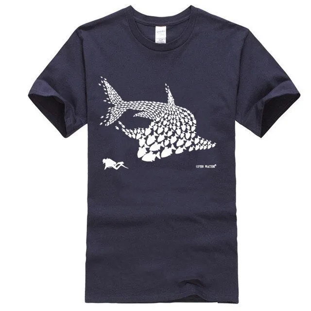 Scuba diving T-Shirt for Men | Shark & Scuba Diver