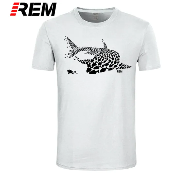 Scuba diving T-Shirt for Men | Shark & Scuba Diver