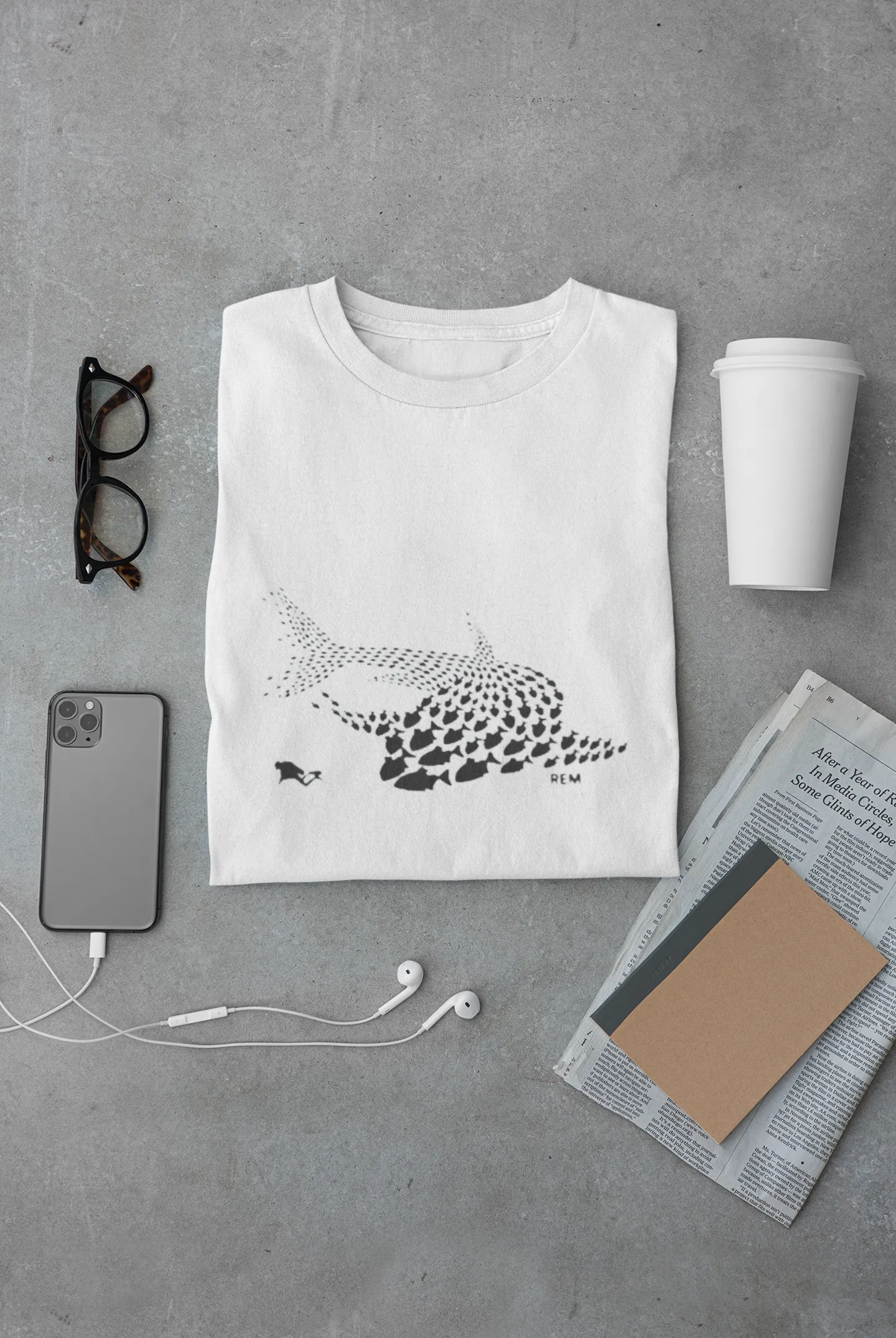 Scuba diving T-Shirt for Men | Shark & Scuba Diver