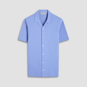 Seersucker Crinkled Camp Shirt