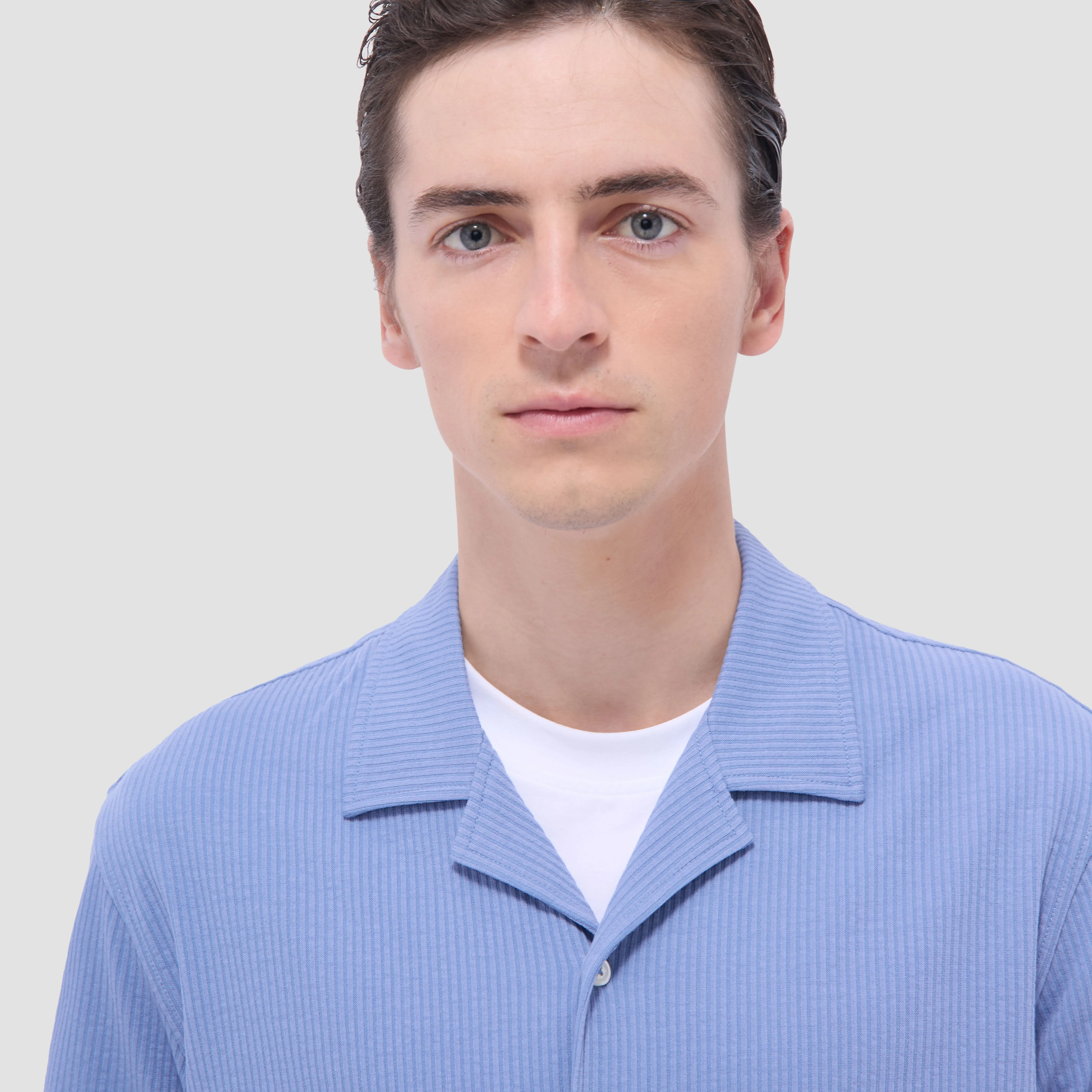 Seersucker Crinkled Camp Shirt