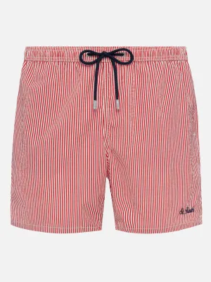 Seersucker red striped classic light swim shorts Patmos