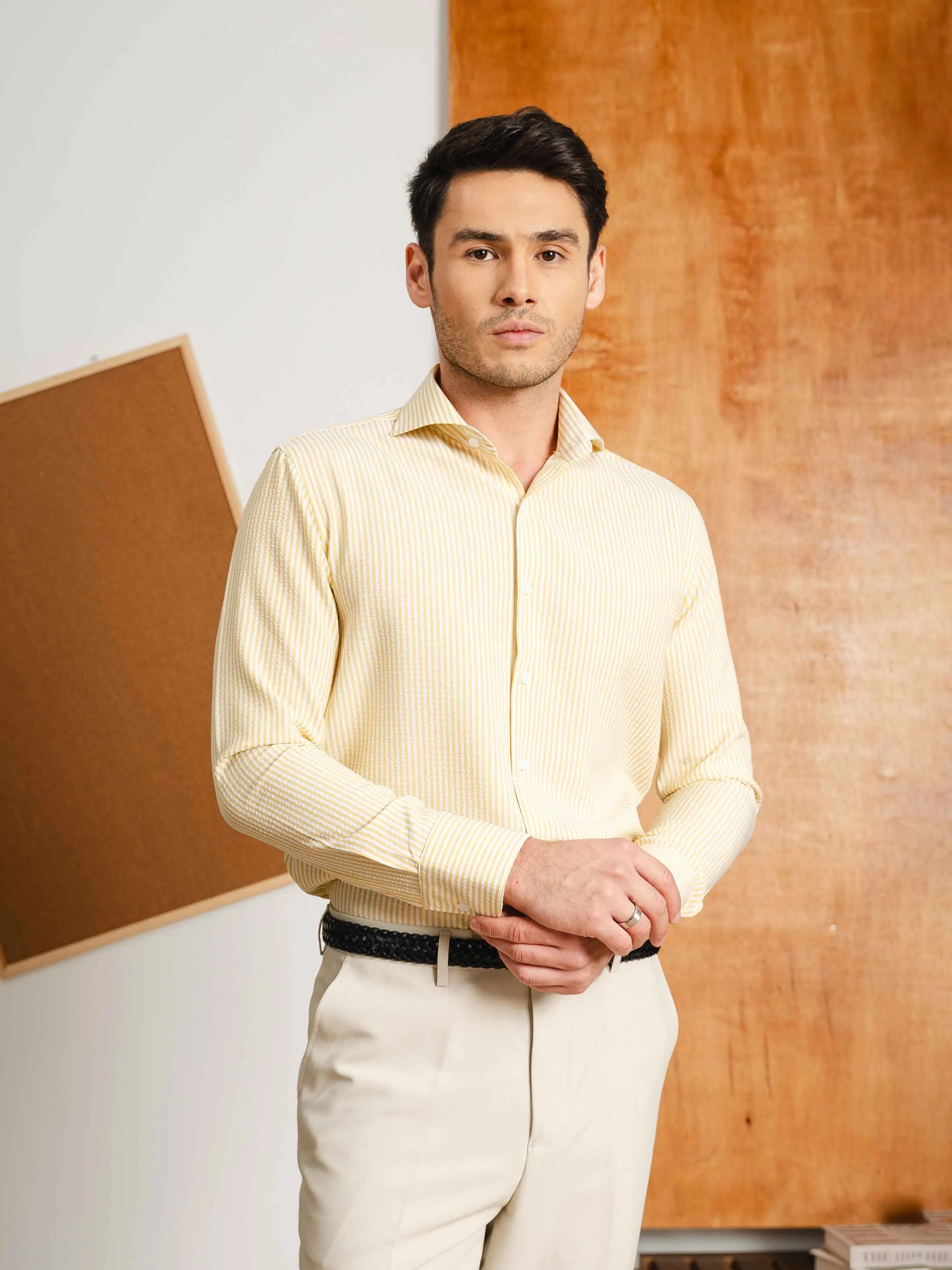 Seersucker Shirt - Yellow