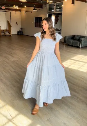 Seersucker Smocked Dress