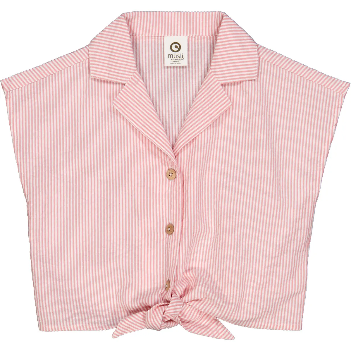 SEERSUCKER stripe crop shirt