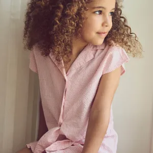 SEERSUCKER stripe crop shirt