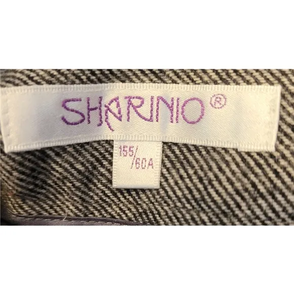 Sharinio Womens Herringbone Mini Skirt Gray Size XS Black Button Detail Ruffles