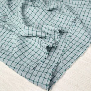 Shark/Palm Check - Yarn-Dyed Double Gauze - 1/2 metre
