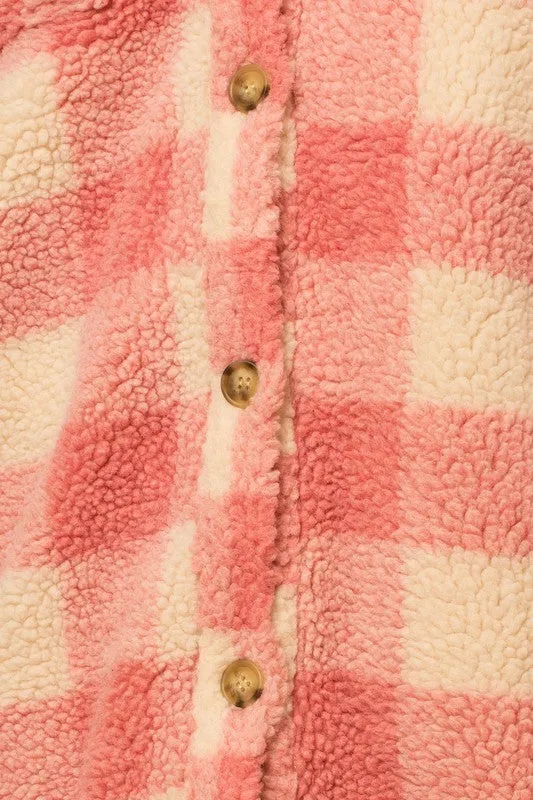 Sherpa Plaid Long Sleeve Shacket