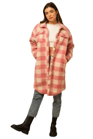 Sherpa Plaid Long Sleeve Shacket