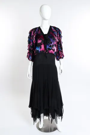 Shirred Velvet Burnout Dress