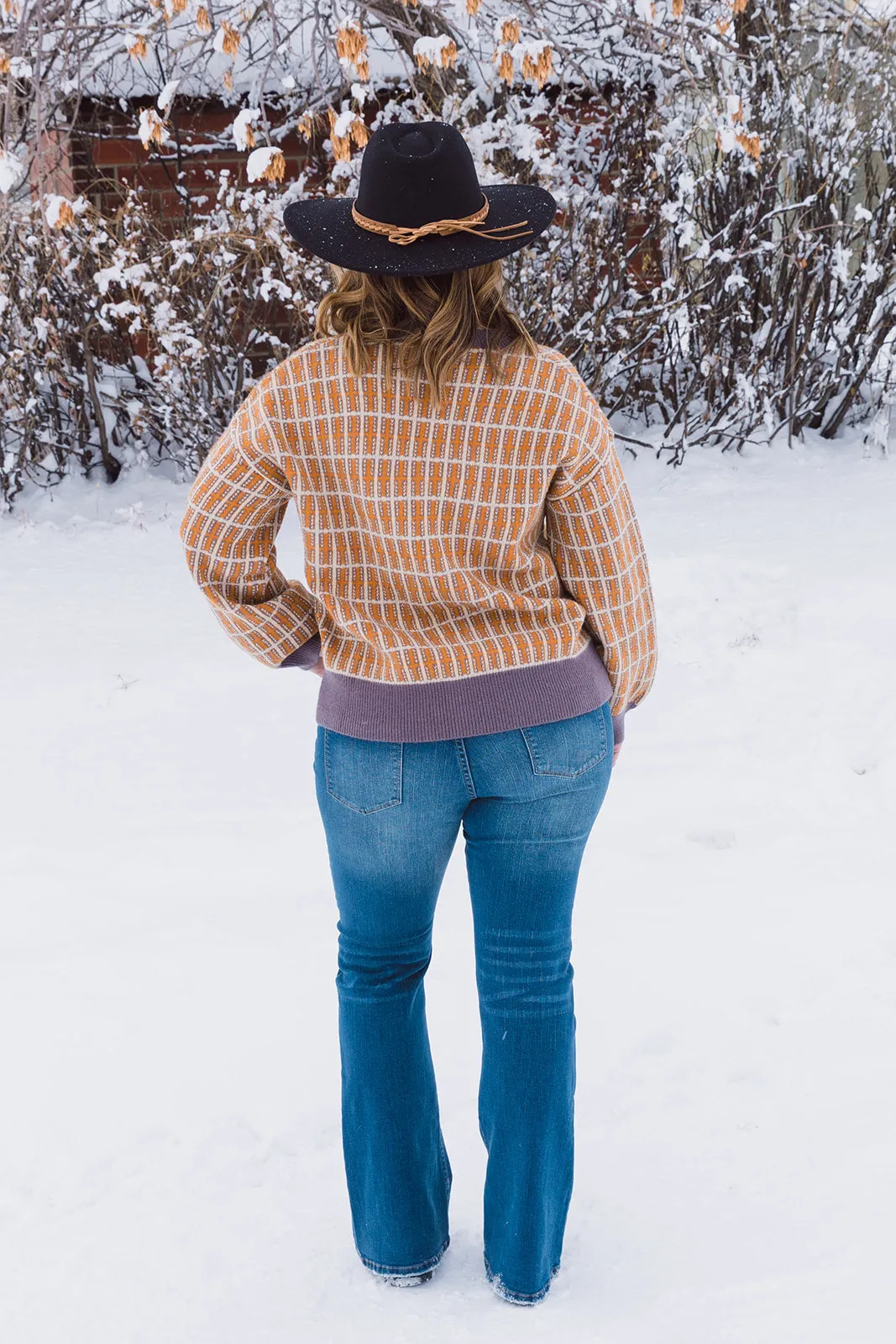 Shivaun Double Plaid Pattern Sweater