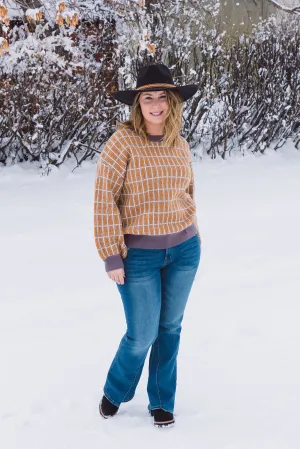 Shivaun Double Plaid Pattern Sweater