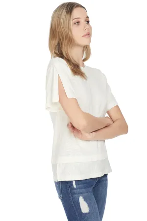 Short Sleeve Tee W/ Slit Detail (White)