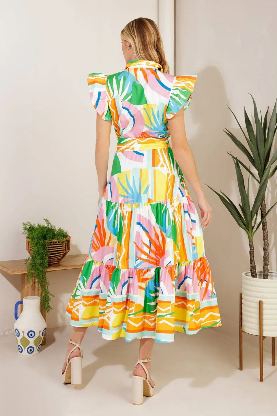 Show Your True Self Printed Woven Midi Dress