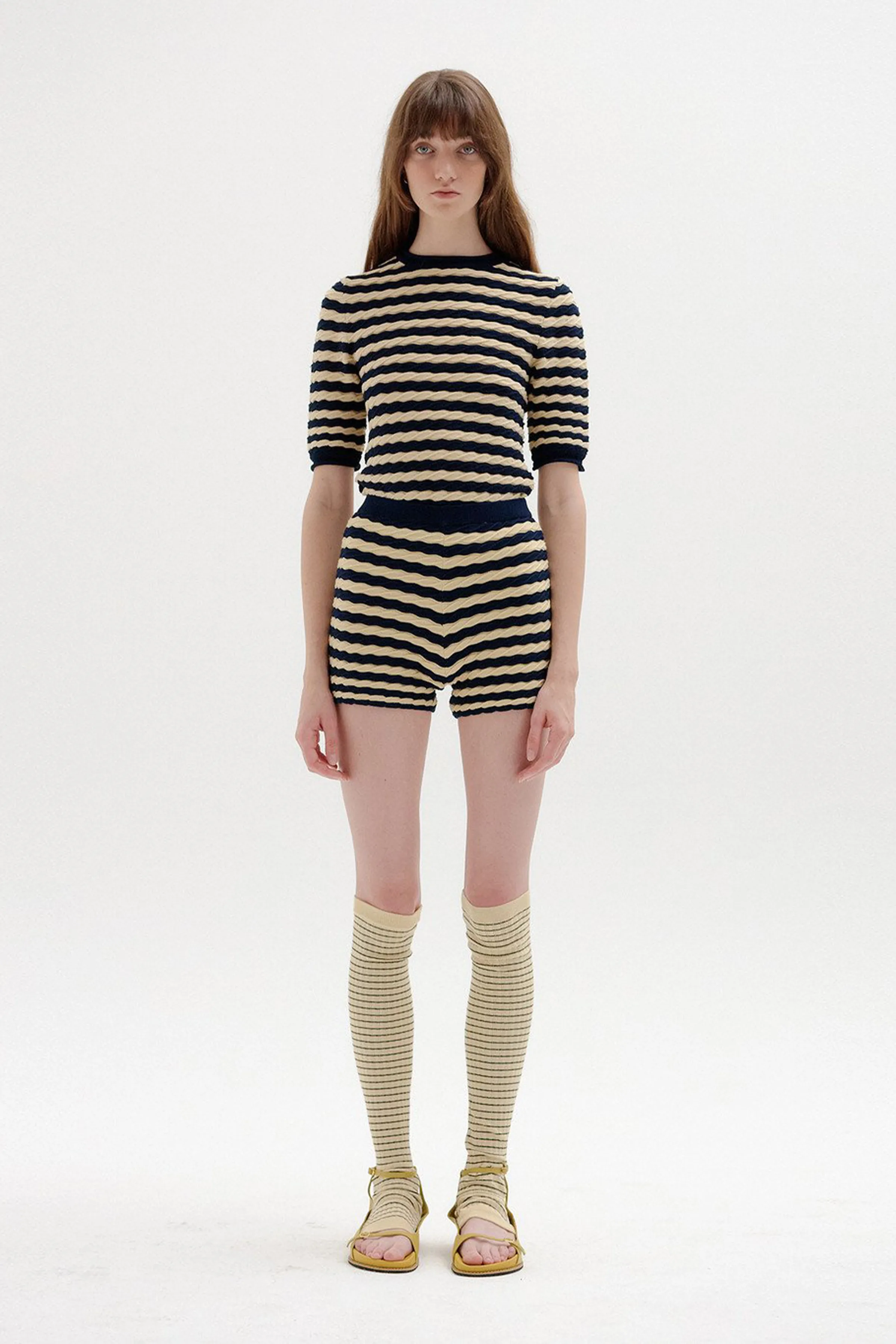 SIES TEXTURED KNIT SHORTS