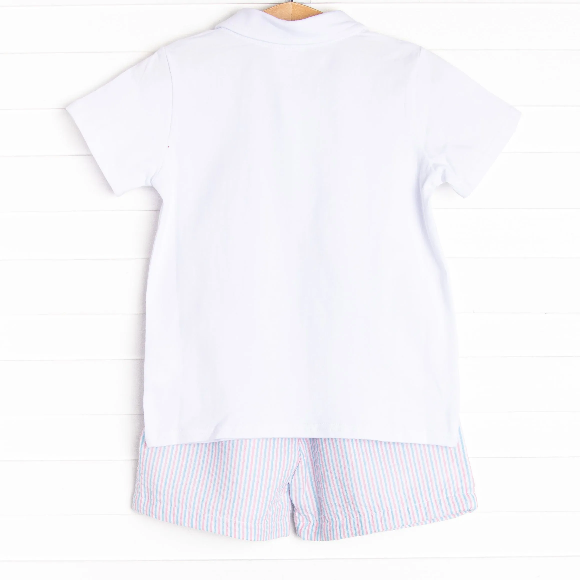 Silas Short Set, Blue Seersucker