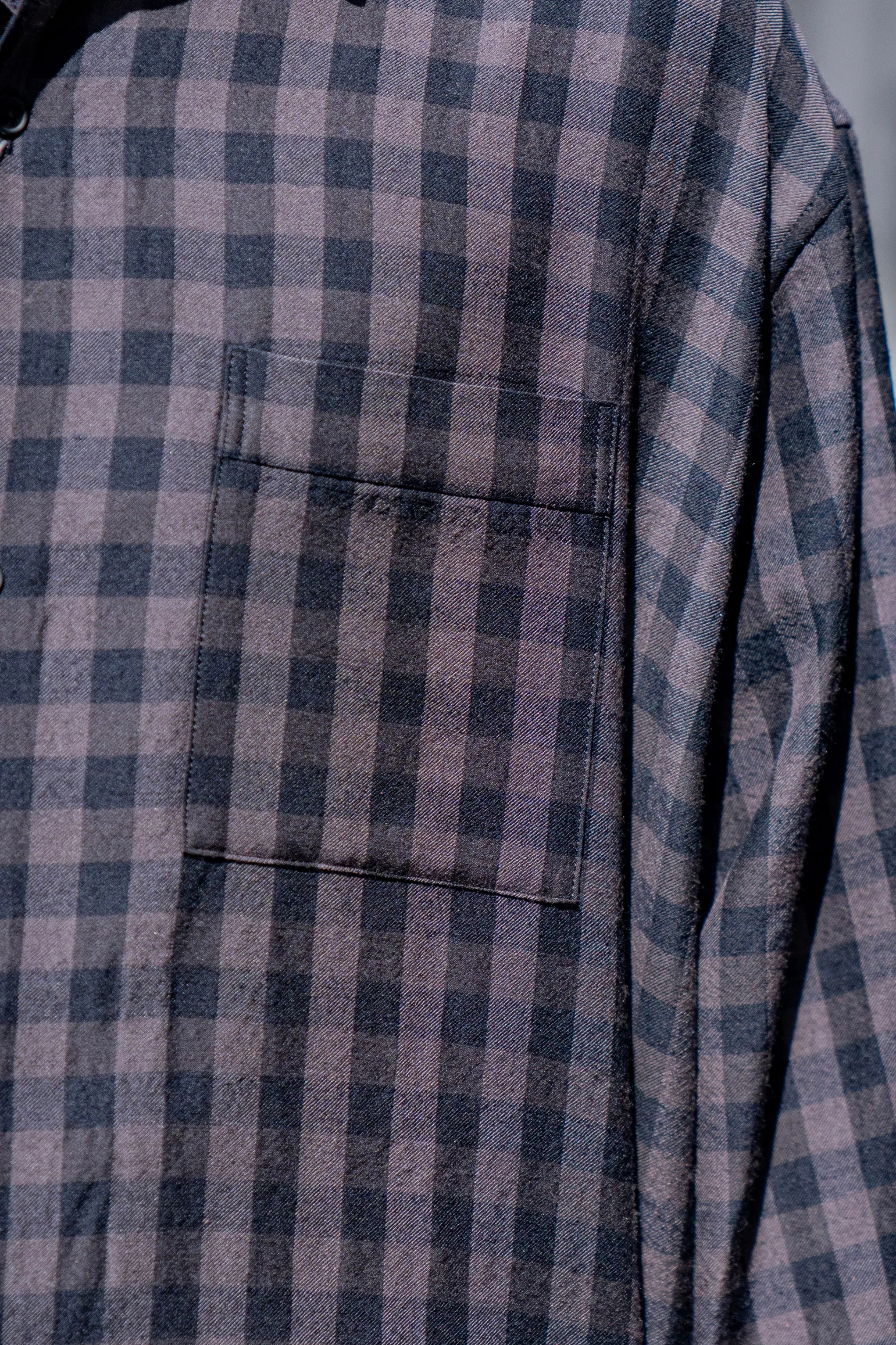Silk Plaid Wide Shirts