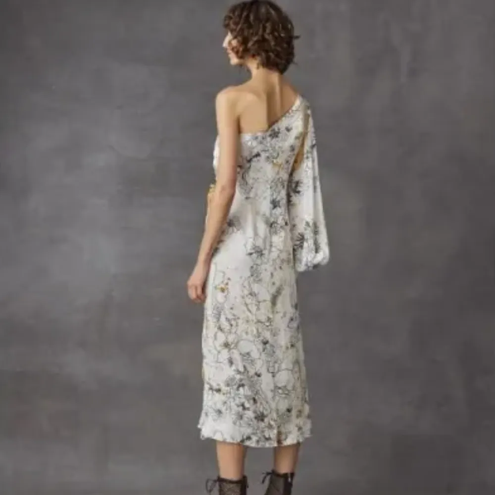 Silk Ruffled Mini Dress