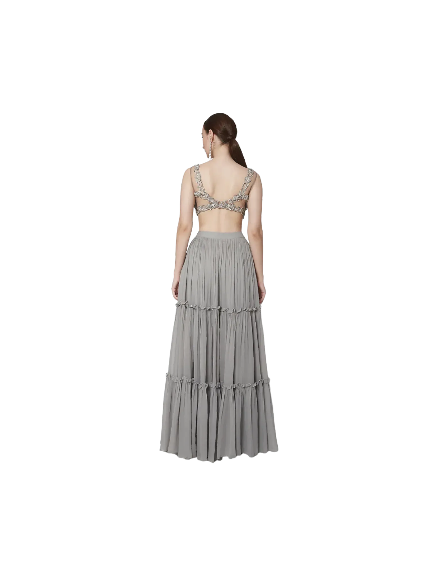 Silver Grey Embellished Lehenga