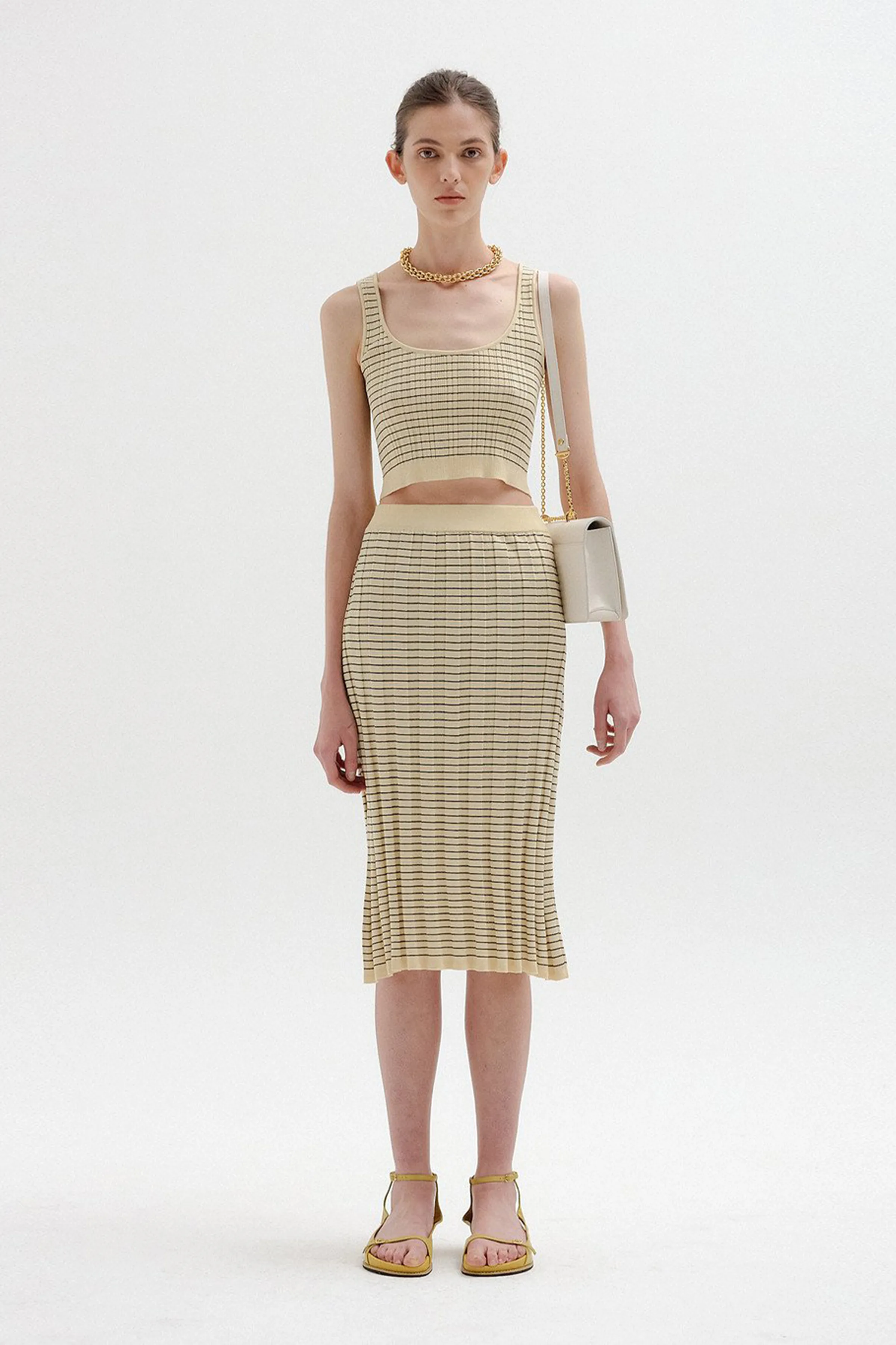 SING RIBBED KNIT SKIRT