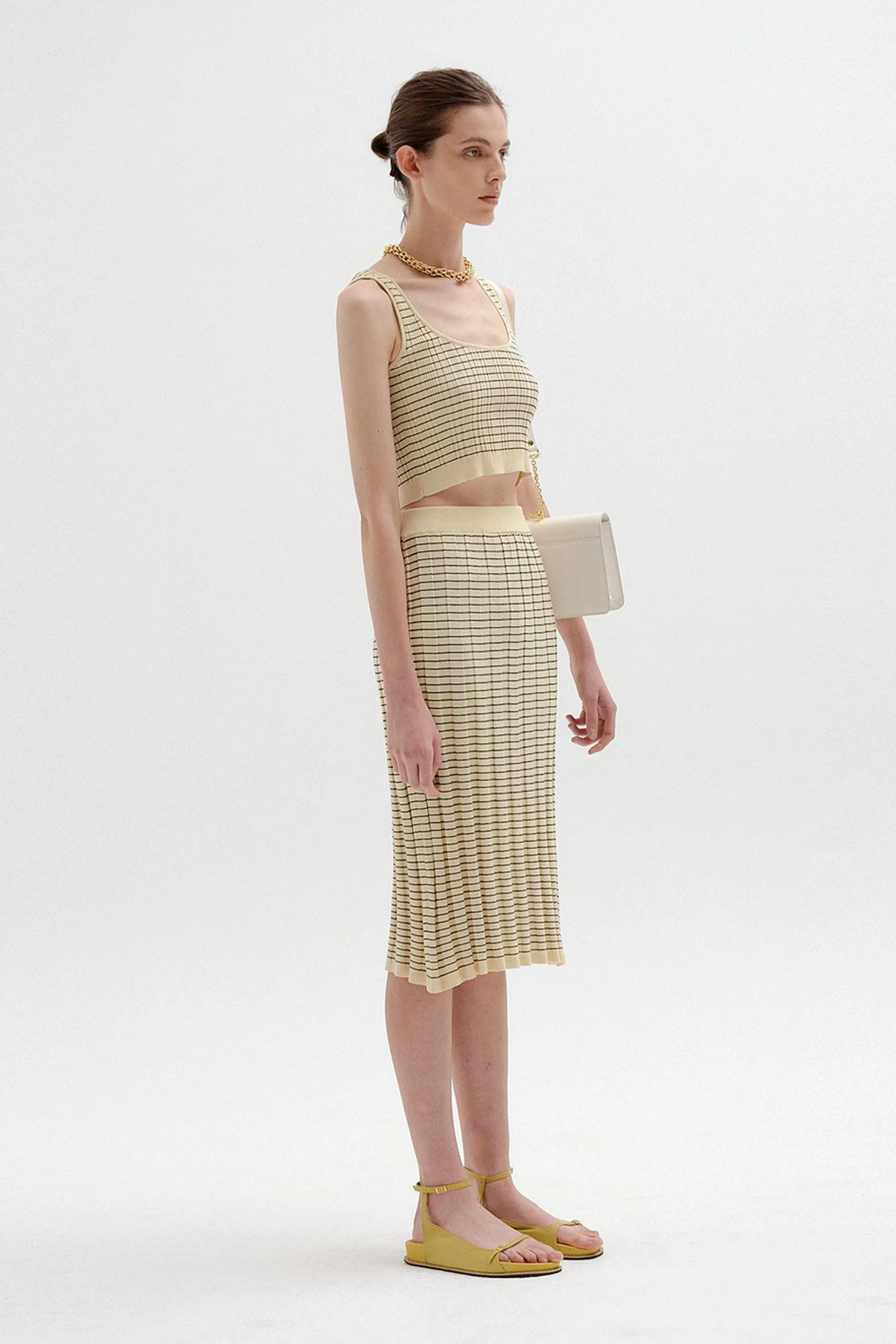 SING RIBBED KNIT SKIRT