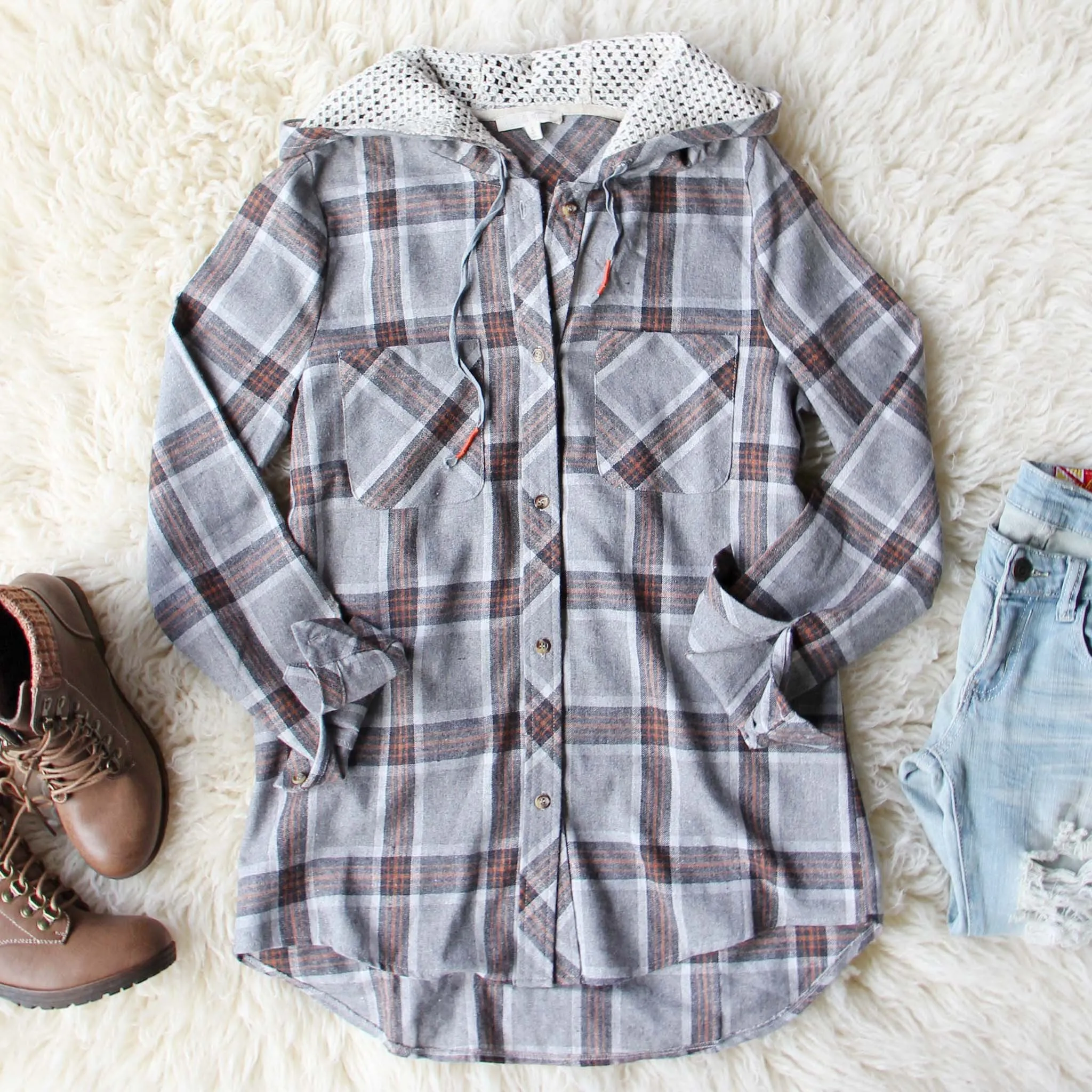 Snowy Falls Plaid Top