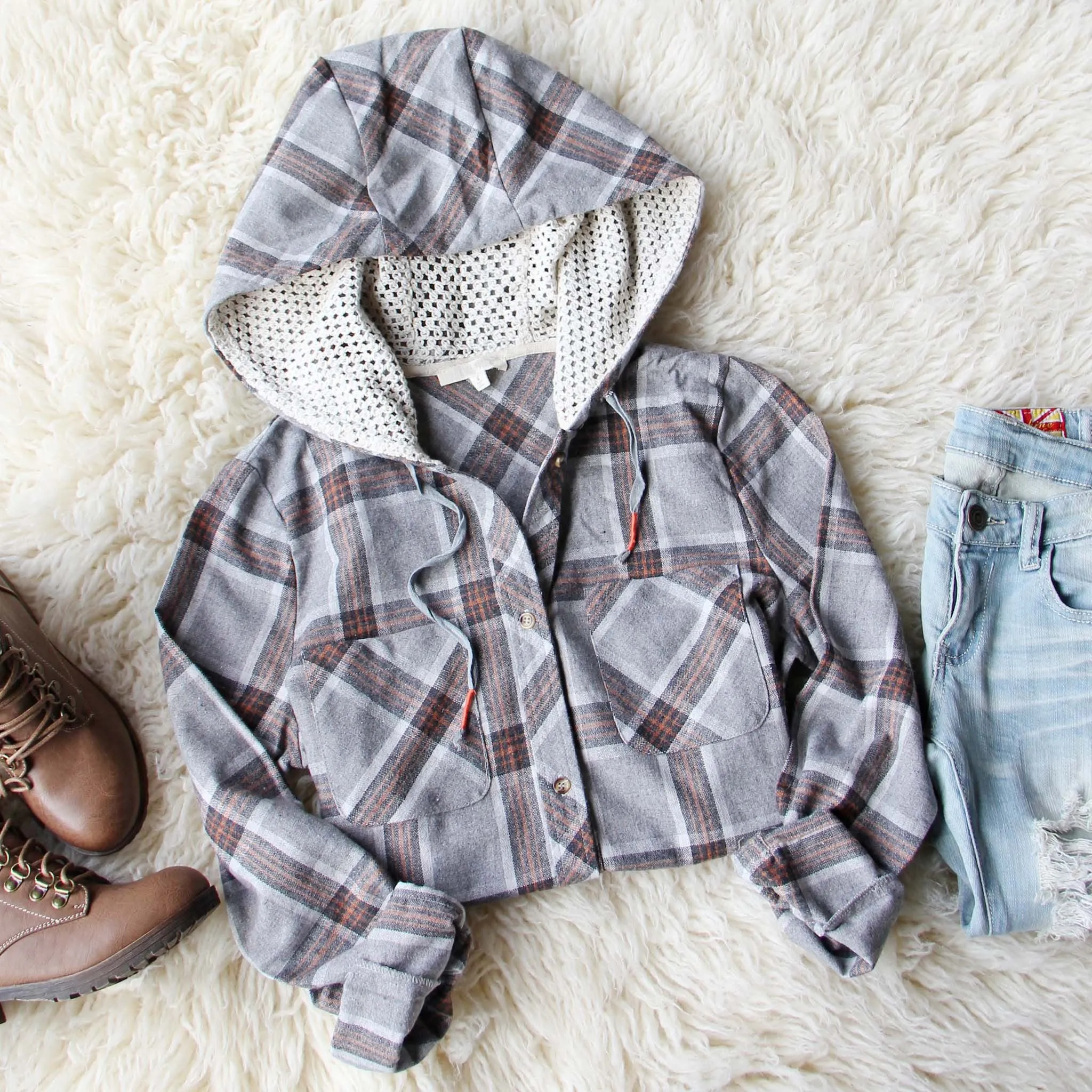 Snowy Falls Plaid Top