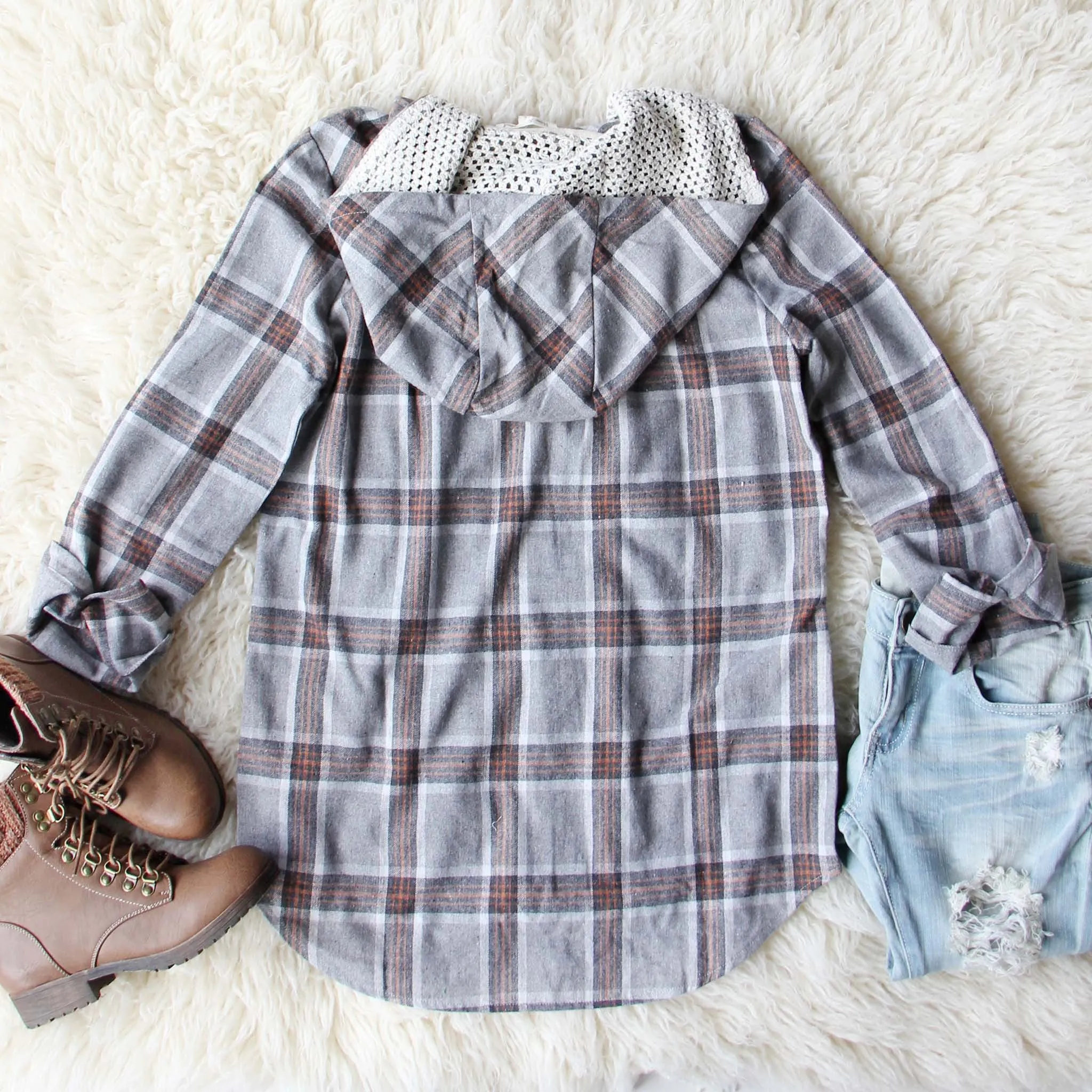Snowy Falls Plaid Top