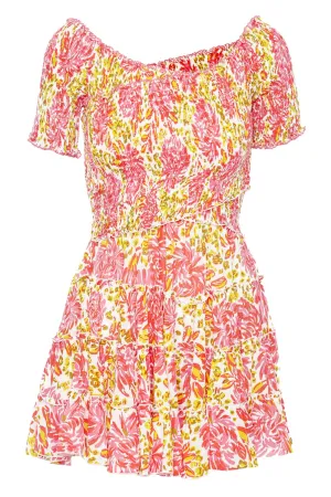 Soledad Pink Krysan Smocked Mini Dress