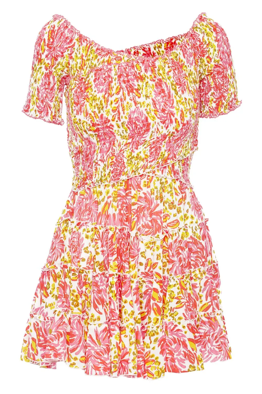 Soledad Pink Krysan Smocked Mini Dress