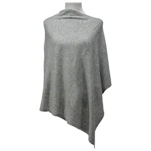 Solid Natural Cashmere Side neck poncho