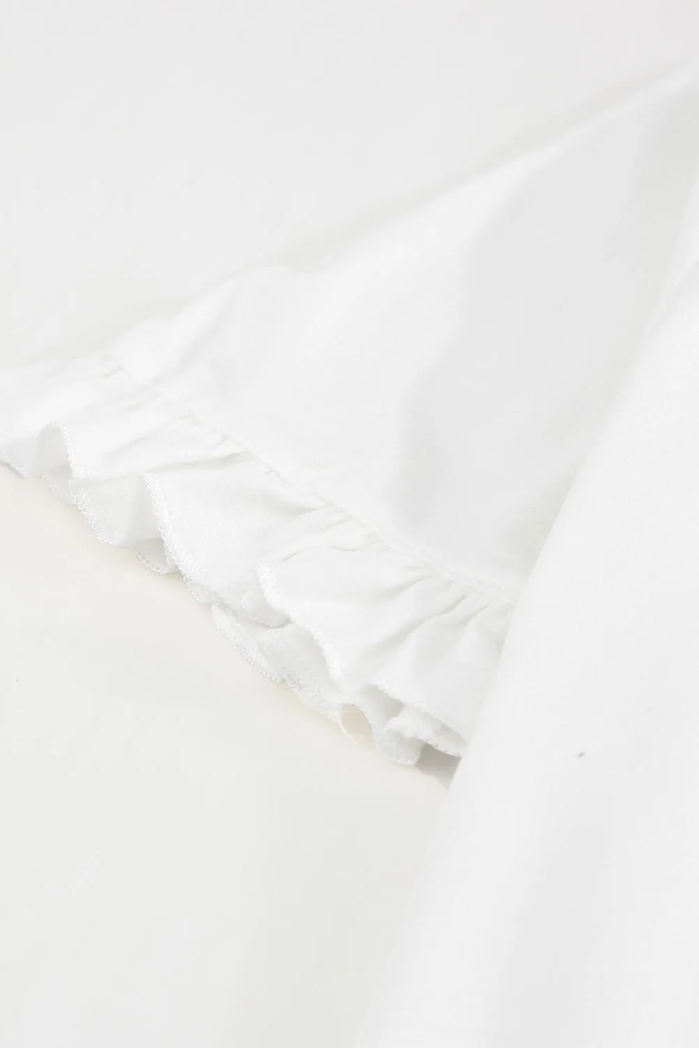 Solid Ruffled Short Sleeve T-Shirt