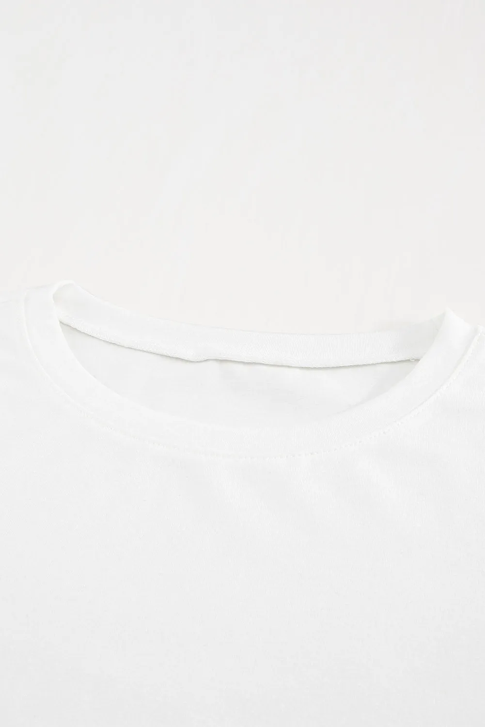 Solid Ruffled Short Sleeve T-Shirt