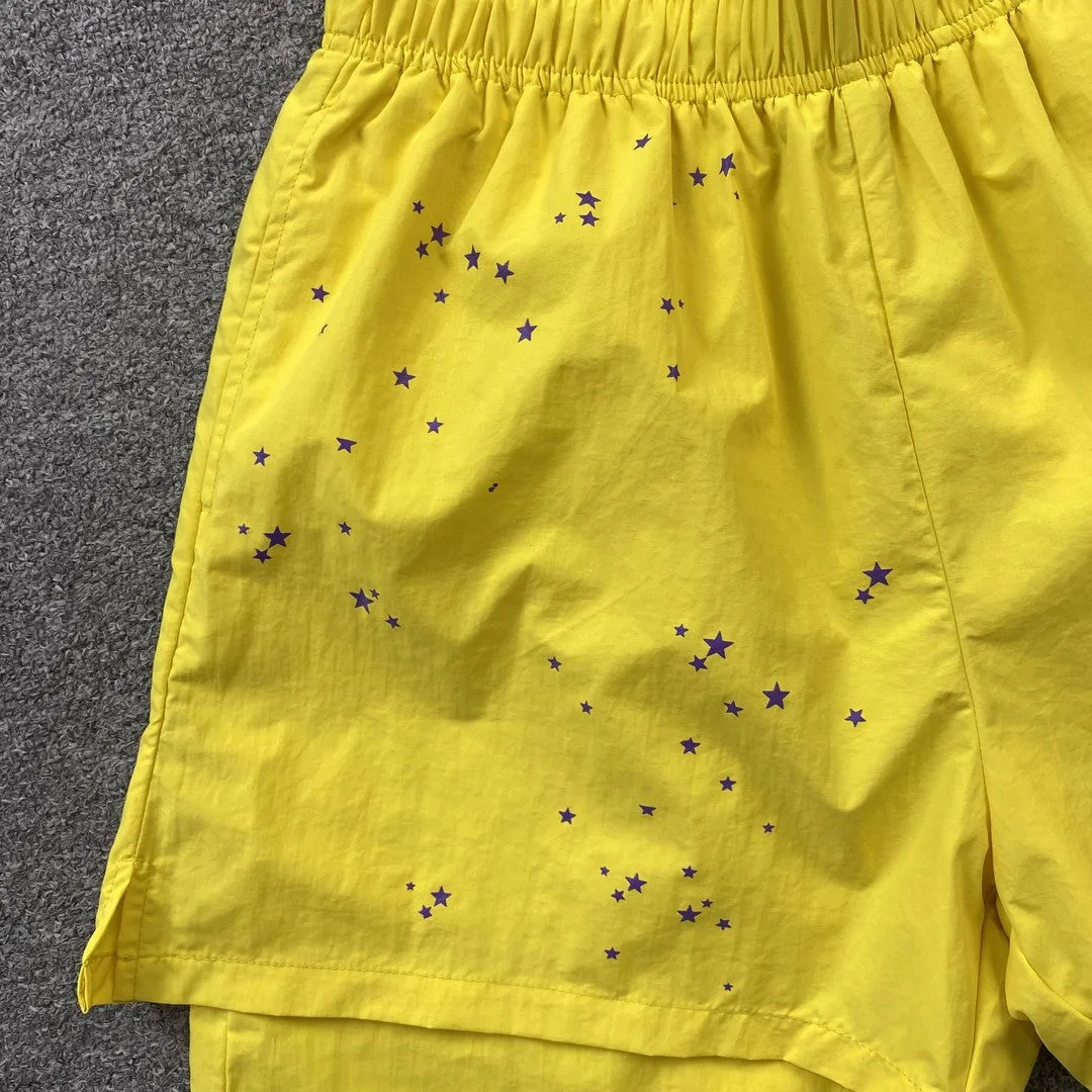 SP5DER DOUBLE LAYER SHORTS YELLOW