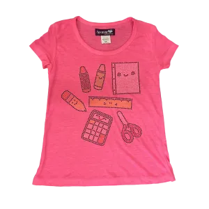 Sparkle by Stoopher Happy School Neon Pink S/S Tee