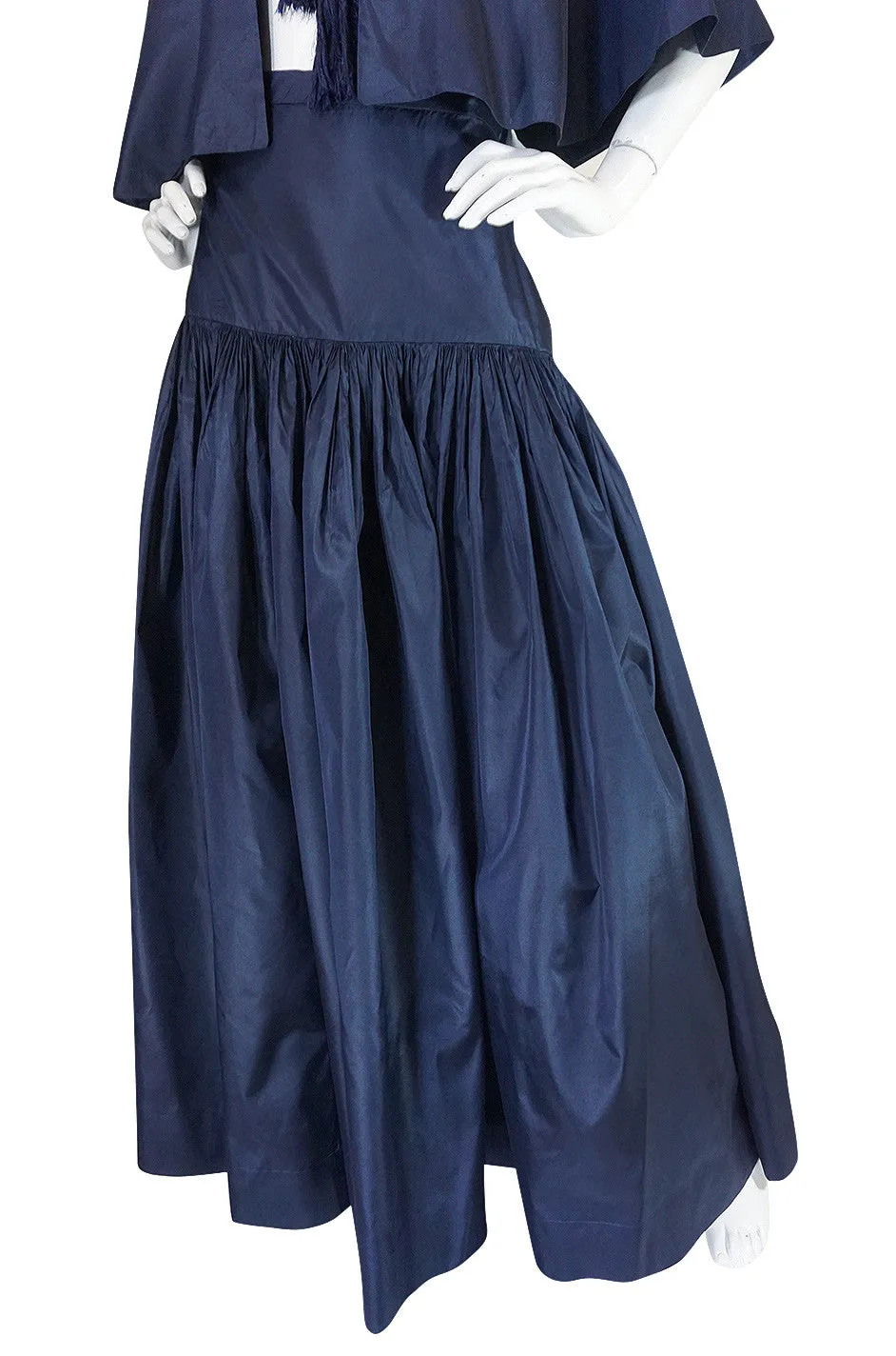 Spectacular 1980s Chanel Silk Tassled Cape and Skirt
