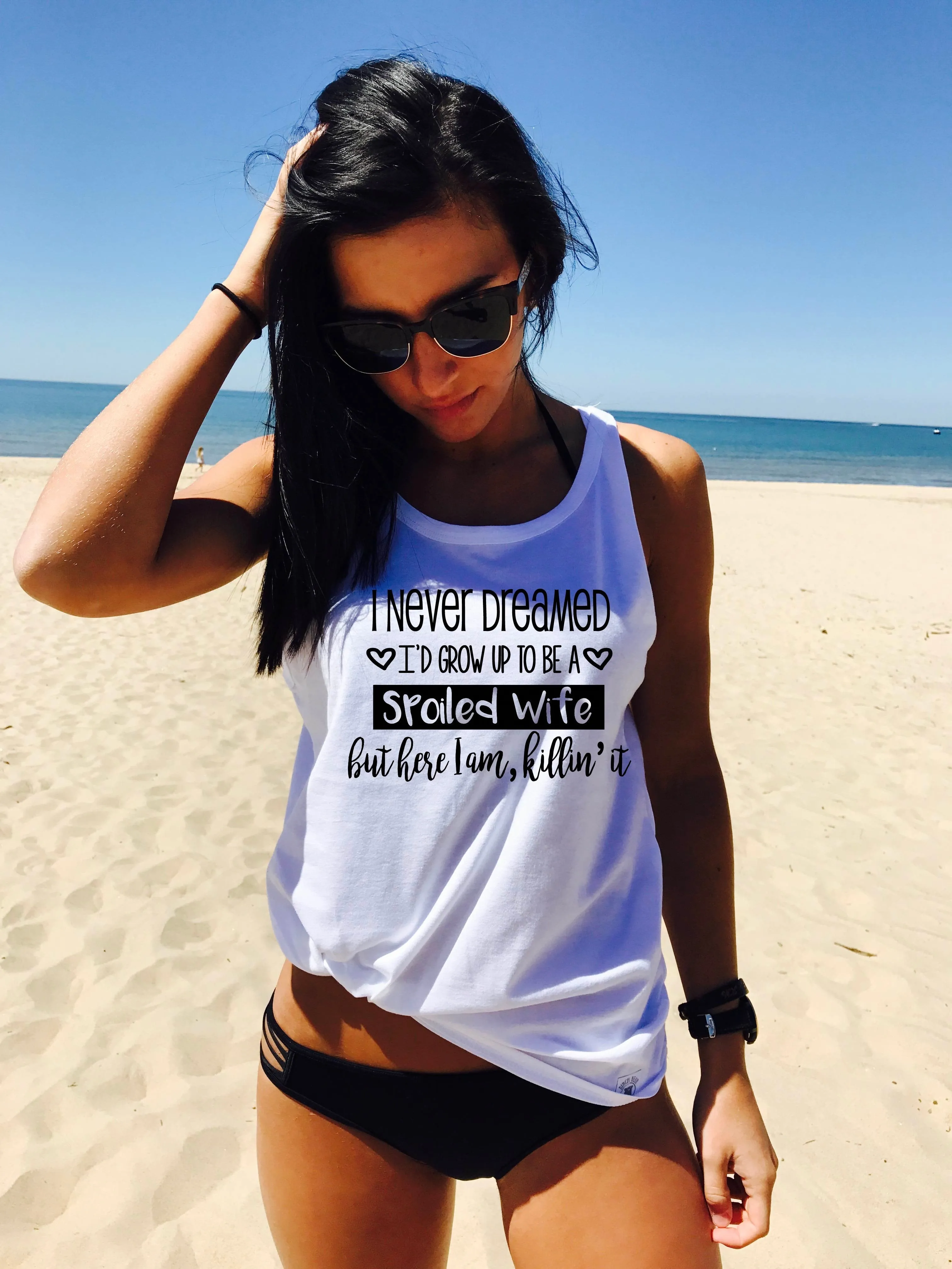 Spoiled Wife Tank - Spoiled Wife Tank Top Wife Tank Wife Tank Top Mrs Tank - Wedding Tank -  Newlywed Tank - Vacation Tank - Honeymoon Tank Shirt
