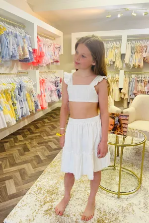 SS23 Phi Clothing Girls White Top & Skirt Set NR
