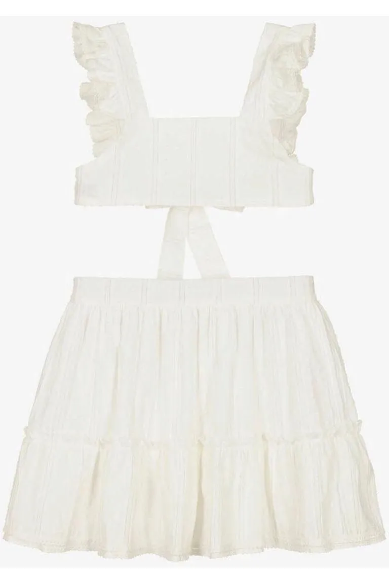 SS23 Phi Clothing Girls White Top & Skirt Set NR