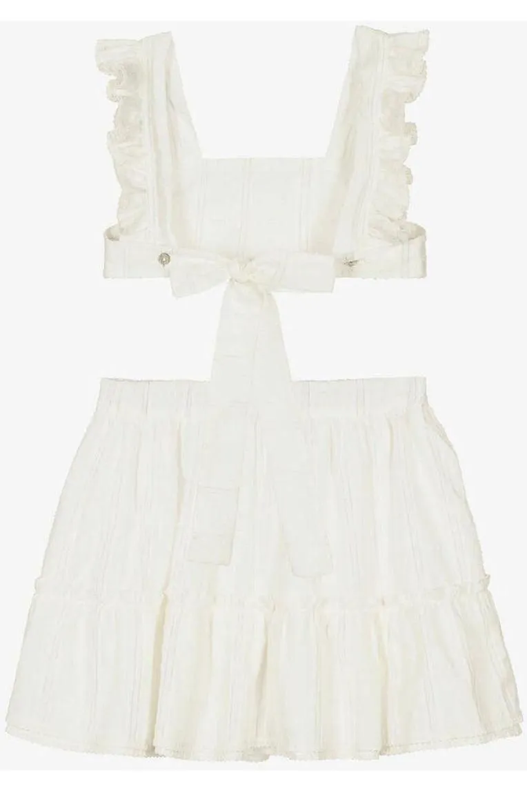 SS23 Phi Clothing Girls White Top & Skirt Set NR