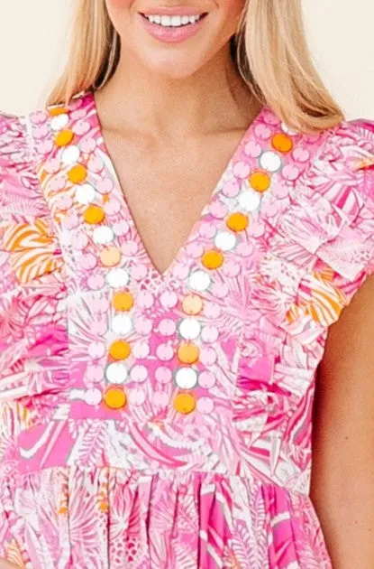 Stacey Dress in Bubblegum Zebra Soirée