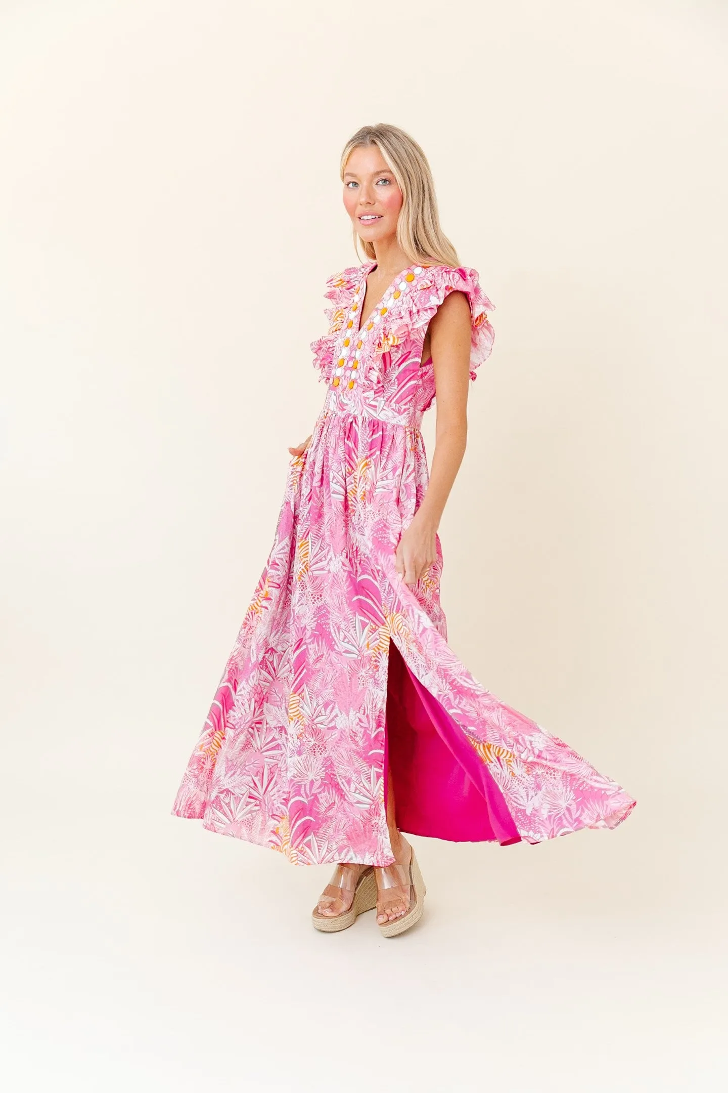 Stacey Dress in Bubblegum Zebra Soirée